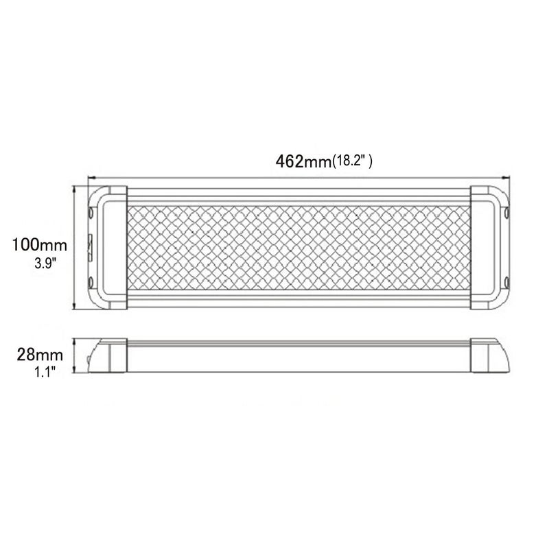 Lightronic LED Interior Light Fixture 18.2", High Light-Output Low Current Draw, 6000K Cool-White Wide Flood Beam, 12V/24V DC, On/Off Rocker Switch, Aluminum Housing for RV & Utility Vehicles, 1-Pack - Image 3